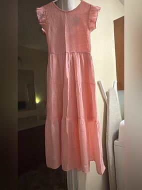 Coral Tiered Maxi Dress